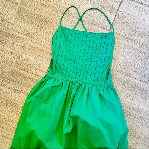 Posse Alexis Dress Topaz Green Strappy Back Maxi Sundress Tiered Cotton XS 0 2 - Picture 6 of 11